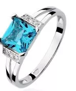 Pierścionek Bonore Midnight Brugherioz białego złota próby 585 z topazem 1,4 ct