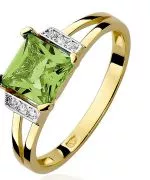 Pierścionek Bonore Basic Corte Francaze złota próby 585 z oliwinem 1,1 ct