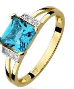 Pierścionek Bonore Crystal Broccostellaze złota próby 585 z topazem 1,4 ct