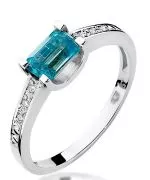 Pierścionek Bonore Crystal Camparadaz białego złota próby 585 z topazem 0,65 ct