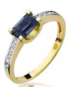 Pierścionek Bonore Crystal Piacenzaze złota próby 585 z szafirem 0,6 ct