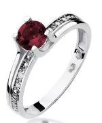 Pierścionek Bonore Midnight Momperonez białego złota próby 585 z granatem 0,6 ct
