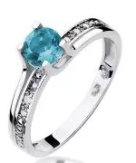 Pierścionek Bonore Crystal Vimercatez białego złota próby 585 z topazem 0,5 ct