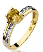 Pierścionek Bonore Basic Castelseprioze złota próby 585 z cytrynem 0,5 ct