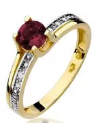 Pierścionek Bonore Basic Costa Serinaze złota próby 585 z granatem 0,6 ct