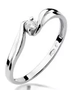 Pierścionek Bonore Simple Maruggioz białego złota próby 585 z diamentem 0,08 ct