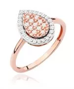 Pierścionek Bonore ze Złota próby 585 z diamentem 0,21 ct