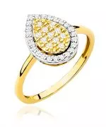 Pierścionek Bonore ze Złota próby 585 z diamentem 0,21 ct