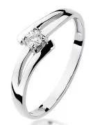 Pierścionek Bonore Simple Leporanoz białego złota próby 585 z diamentem 0,08 ct