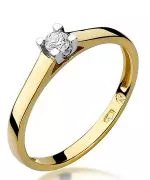 Pierścionek Bonore Simple Ottiglioze złota próby 585 z diamentem 0,08 ct