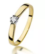 Pierścionek Bonore Simple Maggioraze złota próby 585 z diamentem 0,04 ct