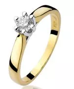 Pierścionek Bonore Elegant Paraticoze złota próby 585 z diamentem 0,3 ct