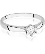 Pierścionek Bonore Simple Calimeraz białego złota próby 585 z diamentem 0,08 ct