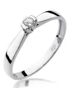 Pierścionek Bonore Simple Casaranoz białego złota próby 585 z diamentem 0,1 ct