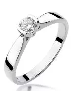 Pierścionek Bonore Elegant Viddalbaz białego złota próby 585 z diamentem 0,3 ct