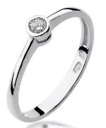 Pierścionek Bonore Simple Galatonez białego złota próby 585 z diamentem 0,1 ct