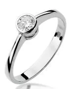 Pierścionek Bonore Elegant Bolotanaz białego złota próby 585 z diamentem 0,3 ct