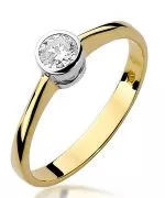 Pierścionek Bonore Elegant Polavenoze złota próby 585 z diamentem 0,3 ct