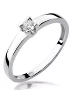 Pierścionek Bonore Simple Guagnanoz białego złota próby 585 z diamentem 0,08 ct