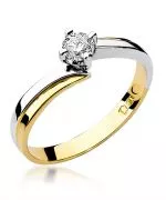 Pierścionek Bonore ze Złota próby 585 z diamentem 0,25 ct