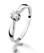 Pierścionek Bonore Simple Seminaraz białego złota próby 585 z diamentem 0,15 ct