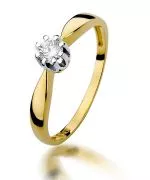 Pierścionek Bonore Simple Brunelloze złota próby 585 z diamentem 0,15 ct