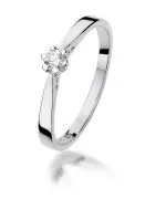 Pierścionek Bonore Simple Parabitaz białego złota próby 585 z diamentem 0,1 ct