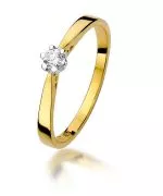 Pierścionek Bonore Simple Quaregnaze złota próby 585 z diamentem 0,1 ct