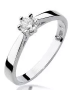Pierścionek Bonore Elegant Imperiaz białego złota próby 585 z diamentem 0,25 ct