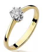 Pierścionek Bonore Elegant Valsoldaze złota próby 585 z diamentem 0,2 ct