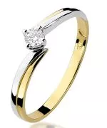 Pierścionek Bonore Midnight Torrazzoze złota próby 585 z diamentem 0,1 ct