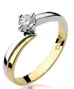 Pierścionek Bonore Midnight Trenzanoze złota próby 585 z diamentem 0,3 ct