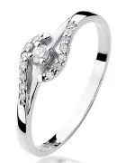 Pierścionek Bonore Crystal Padernaz białego złota próby 585 z diamentem 0,04 ct