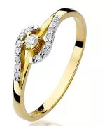 Pierścionek Bonore Crystal Cantelloze złota próby 585 z diamentem 0,04 ct