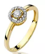 Pierścionek Bonore Crystal Bianzoneze złota próby 585 z diamentem 0,12 ct