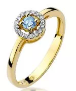 Pierścionek Bonore Crystal Pontiniaze złota próby 585 z topazem 0,15 ct
