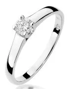 Pierścionek Bonore Elegant Frazzanòz białego złota próby 585 z diamentem 0,2 ct