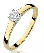 Pierścionek Bonore Elegant Cedrascoze złota próby 585 z diamentem 0,2 ct