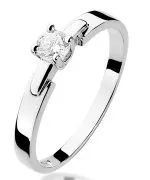 Pierścionek Bonore Elegant Malvagnaz białego złota próby 585 z diamentem 0,2 ct