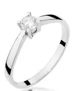 Pierścionek Bonore Elegant Pagliaraz białego złota próby 585 z diamentem 0,2 ct
