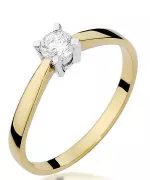 Pierścionek Bonore Elegant Madesimoze złota próby 585 z diamentem 0,2 ct