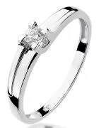 Pierścionek Bonore Simple Sinopoliz białego złota próby 585 z diamentem 0,12 ct
