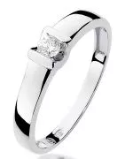 Pierścionek Bonore Simple Acerenzaz białego złota próby 585 z diamentem 0,1 ct