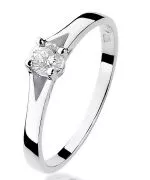 Pierścionek Bonore Elegant Librizziz białego złota próby 585 z diamentem 0,2 ct
