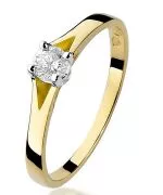 Pierścionek Bonore Elegant Colorinaze złota próby 585 z diamentem 0,2 ct