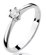 Pierścionek Bonore Elegant Pioveraz białego złota próby 585 z diamentem 0,15 ct