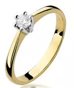 Pierścionek Bonore Elegant Cuveglioze złota próby 585 z diamentem 0,15 ct