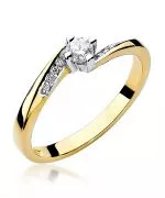 Pierścionek Bonore ze Złota próby 585 z diamentem 0,19 ct