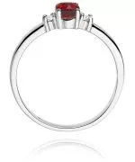 Pierścionek Bonore Simple Millesimoz białego złota próby 585 z rubinem 0,6 ct