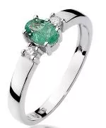 Pierścionek Bonore Basic Retorbidoz białego złota próby 585 z szafirem 0,4 ct